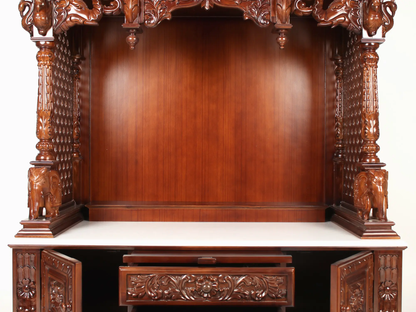 Traditional Indian hand carved wooden temple for home