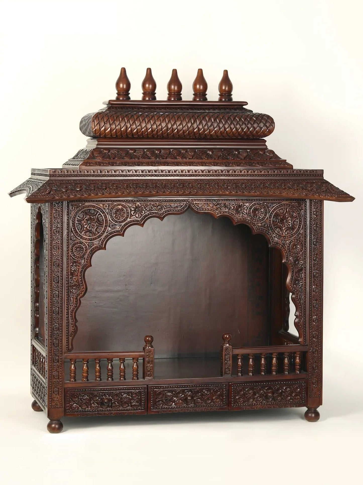 Large designer wooden temple for home prayer room