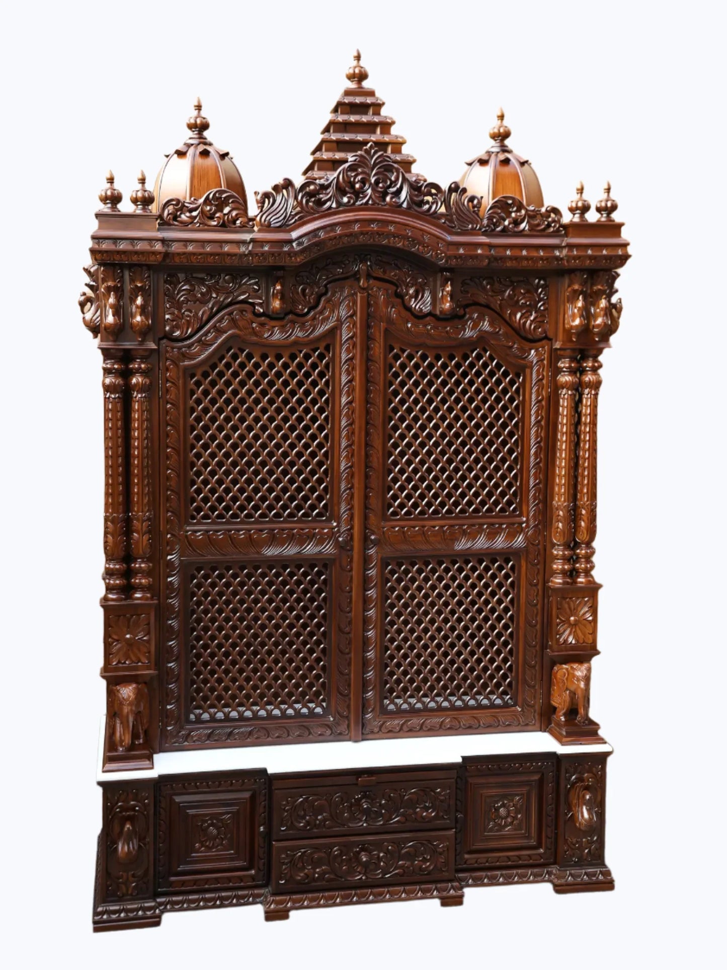Large wooden home temple for pooja room