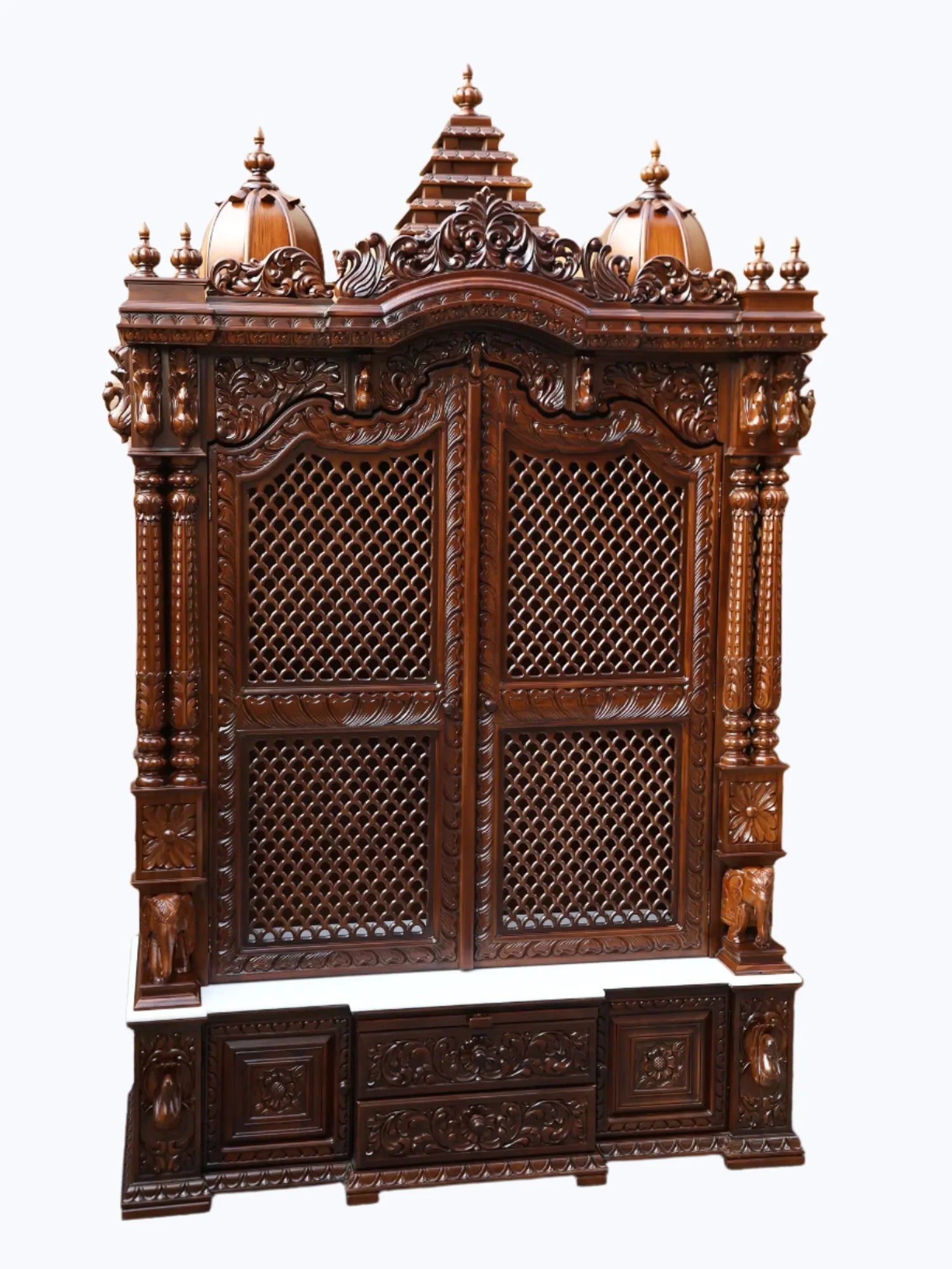 Large wooden home temple for pooja room