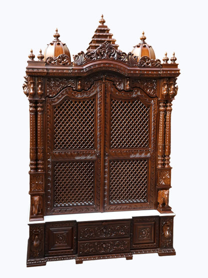 Large wooden home temple for pooja room