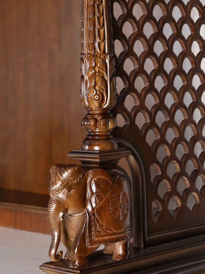 Traditional large wooden mandir for home