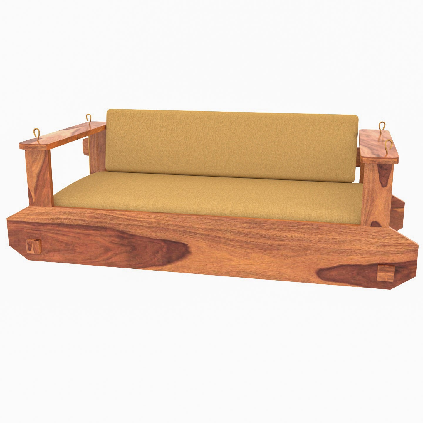 Premium upholstered wooden swing for elegant home interiors