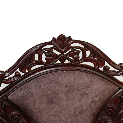 Velvet upholstered carved wooden jhula
