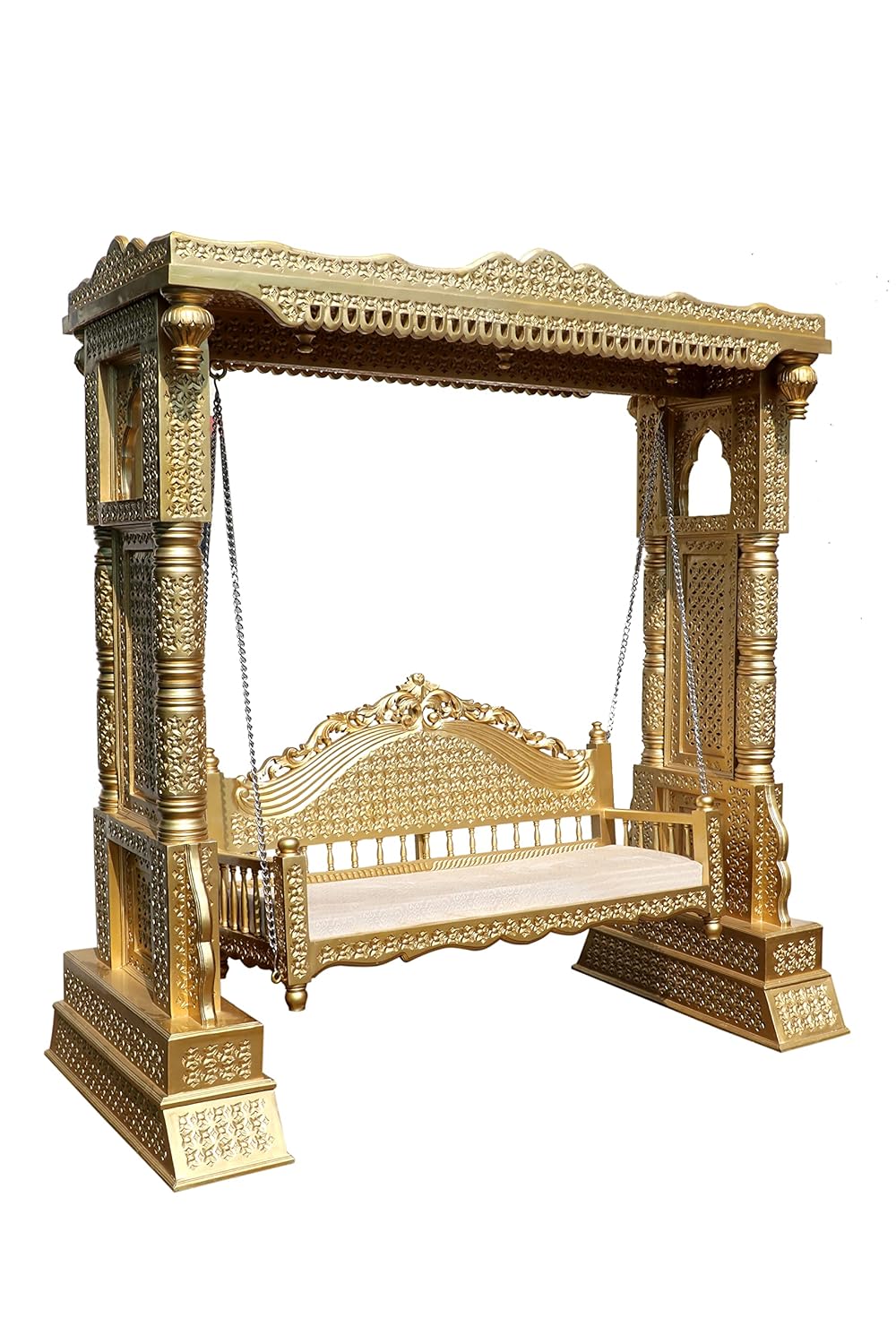 Premium Teak Wood Jhoola with hand-carved traditional design