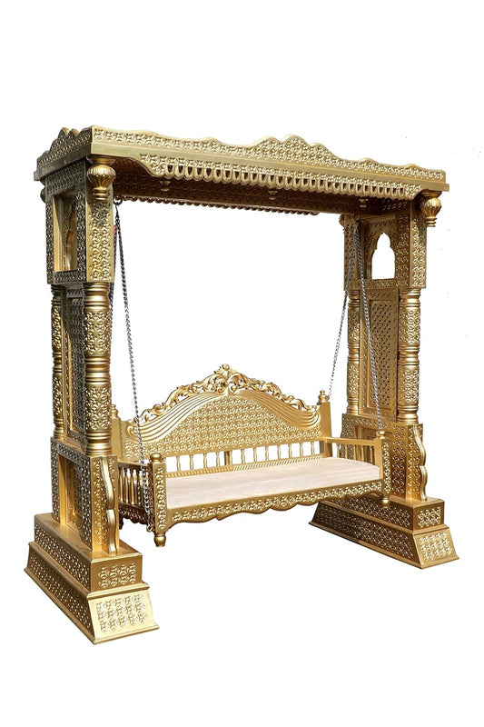 Premium Teak Wood Jhoola with hand-carved traditional design