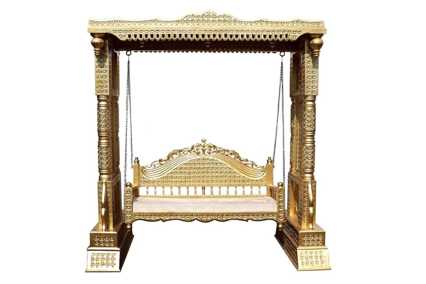 Luxury hand-carved Teak Wood traditional wooden swing