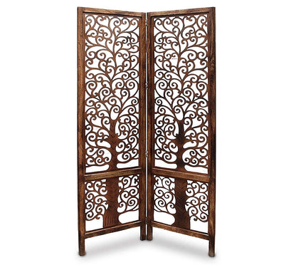 wooden  Handcrafted 2 Panel Brown Wooden Room Partition/Divider