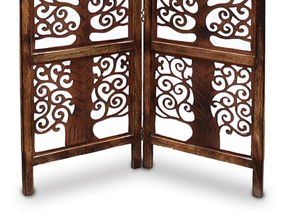 wooden  Handcrafted 2 Panel Brown Wooden Room Partition/Divider