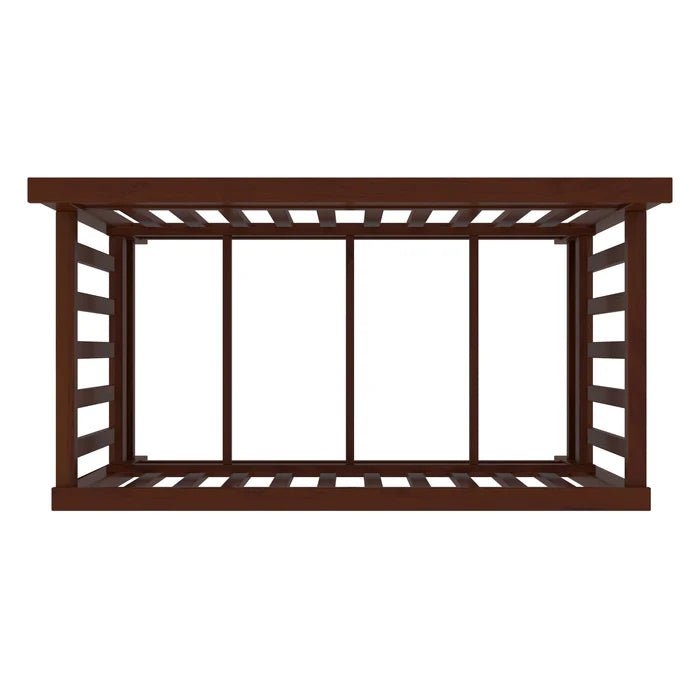 Wooden baby cradle for nursery with natural teak wood finish