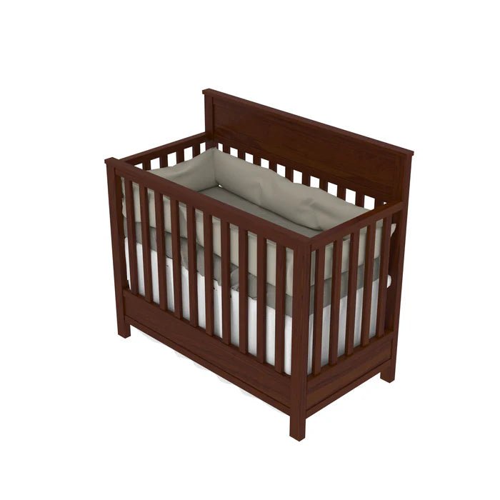 Wooden baby cradle for nursery with natural teak wood finish