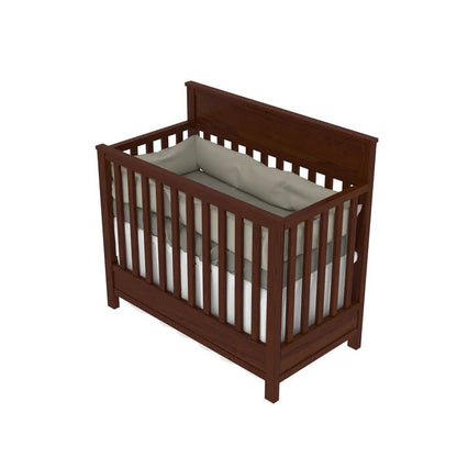 Wooden baby cradle for nursery with natural teak wood finish