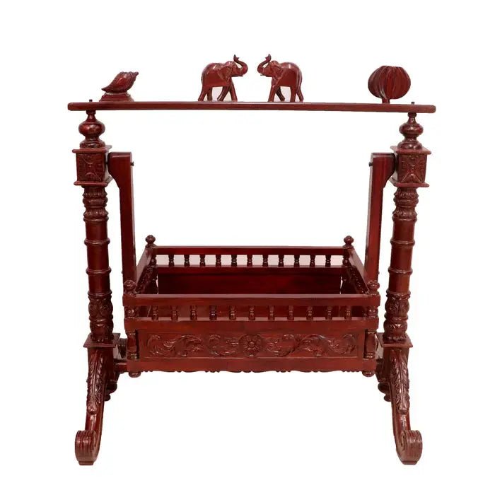 Refined handmade wooden baby cradle for nursery