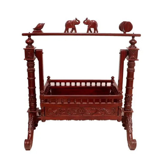Refined handmade wooden baby cradle for nursery