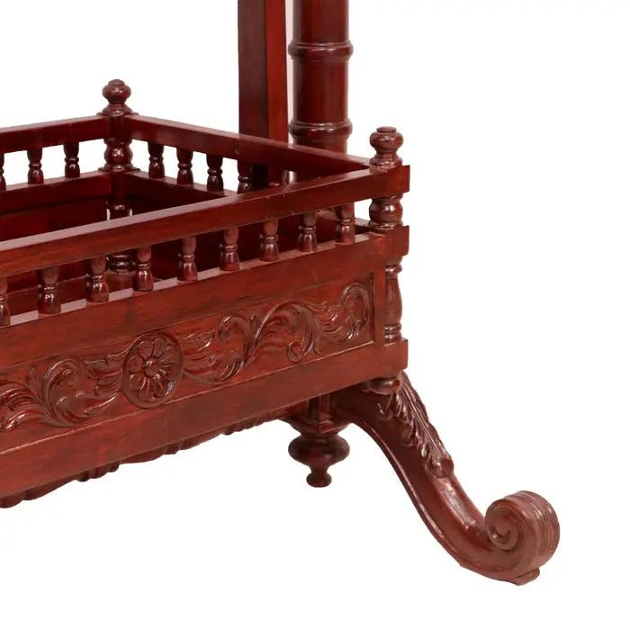 Elegant handcrafted wooden nursery cradle furniture