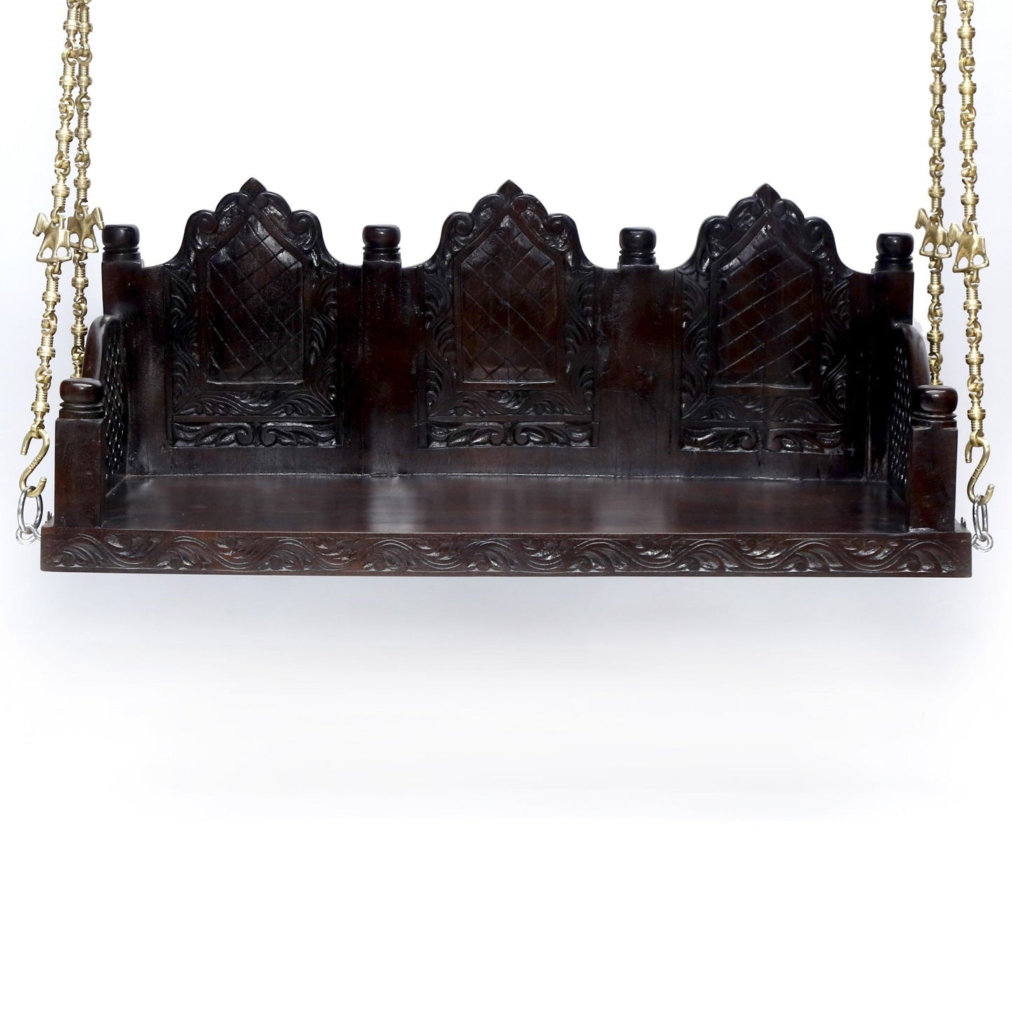 Royal elephant carved swing available in Teak or Acacia wood