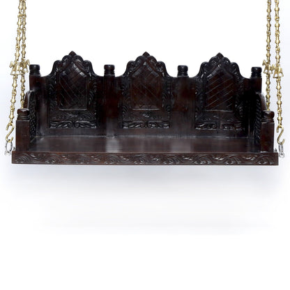 Royal elephant carved swing available in Teak or Acacia wood