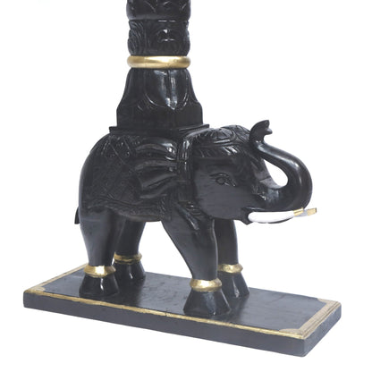 Carved elephant pillar swing for traditional home décor