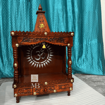 Small Pooja Mandir for Home – Handcrafted Hindu Temple | Compact Home Prayer Temple