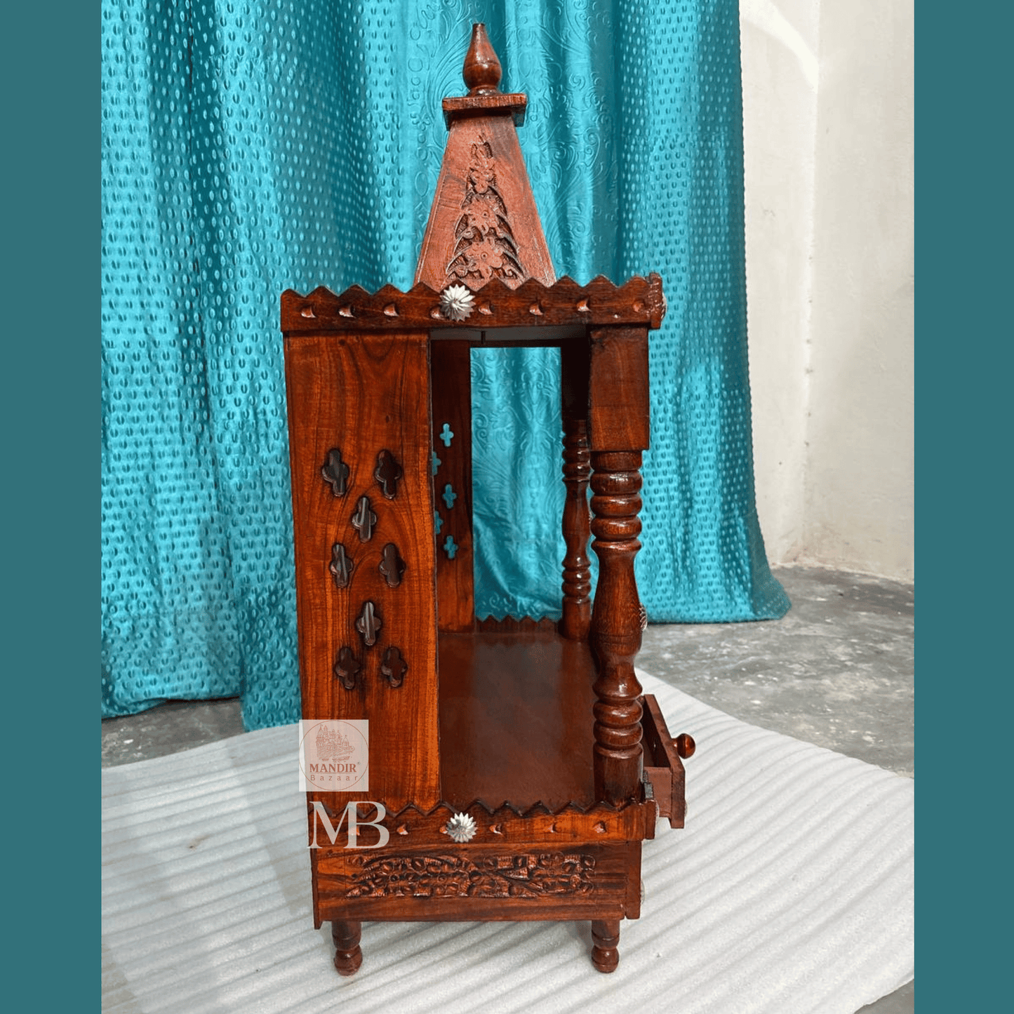 Small Pooja Mandir for Home – Handcrafted Hindu Temple | Compact Home Prayer Temple