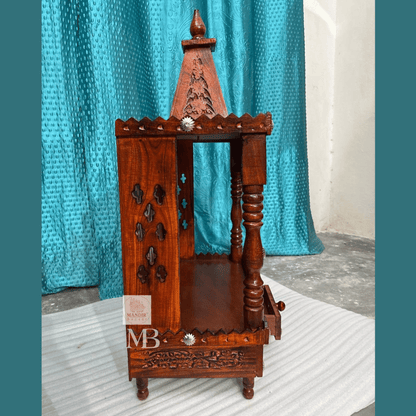 Small Pooja Mandir for Home – Handcrafted Hindu Temple | Compact Home Prayer Temple