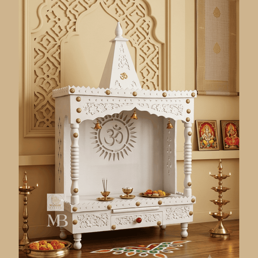 Mandir for Home – Decorative Temple with Drawer & Bells