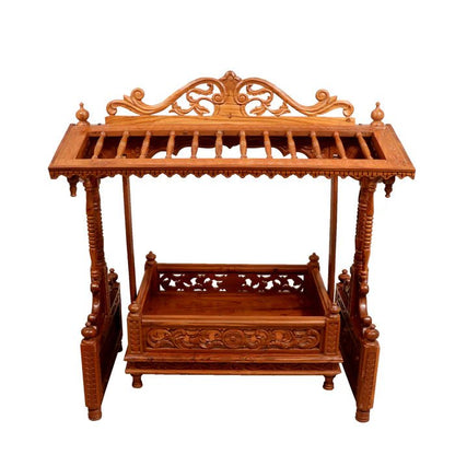 Spacious handmade wooden baby cradle for nursery
