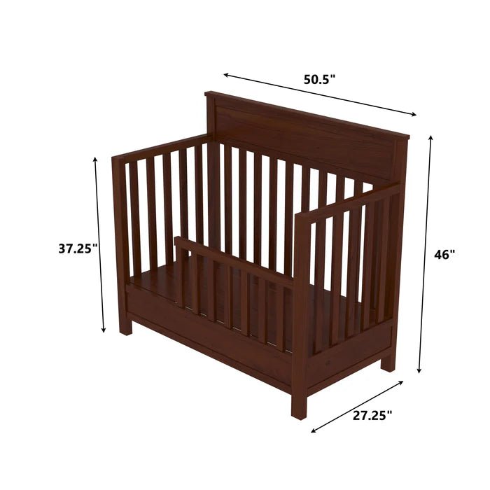 Handcrafted teak wood baby crib for nursery furniture