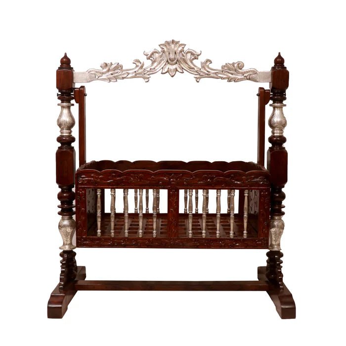 Teak wood baby crib cradle for newborn and toddler