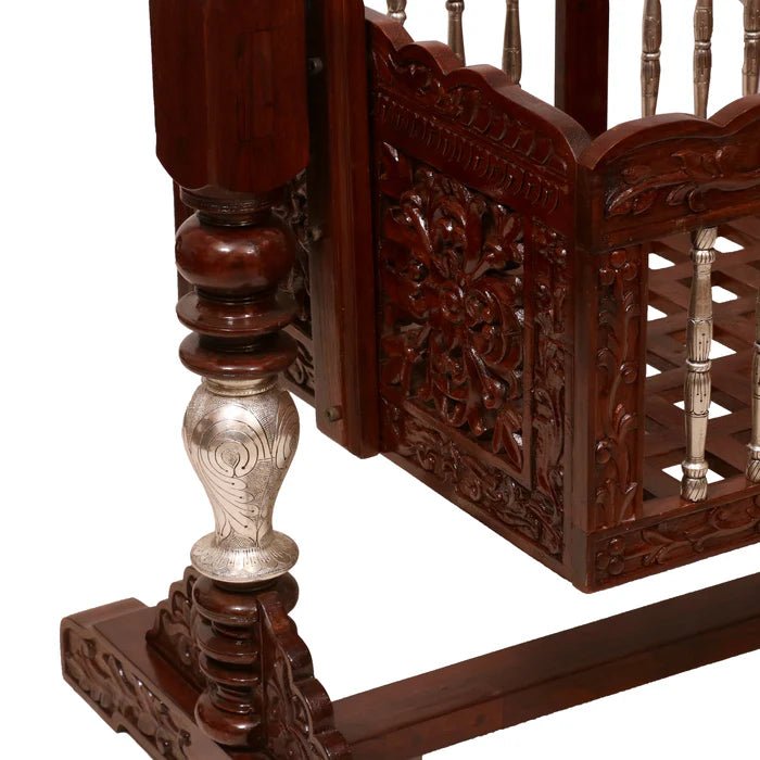 Traditional wooden baby crib cradle for nursery and baby room