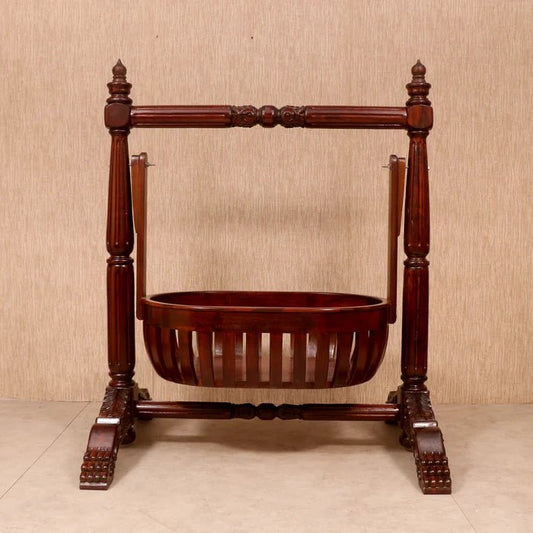 Teak wood baby crib cradle for newborn and toddler