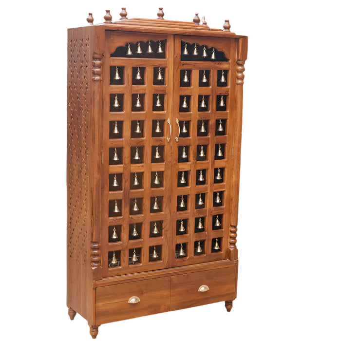 Full cabinet style wooden pooja mandir for home