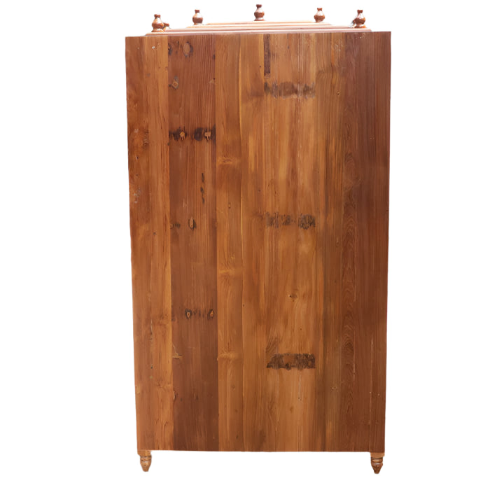 Handmade teak wood home temple with brass detailing