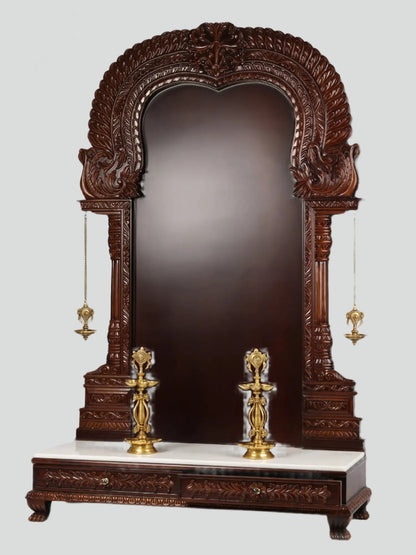 Teakwood Thiruvachi arch temple for home pooja room