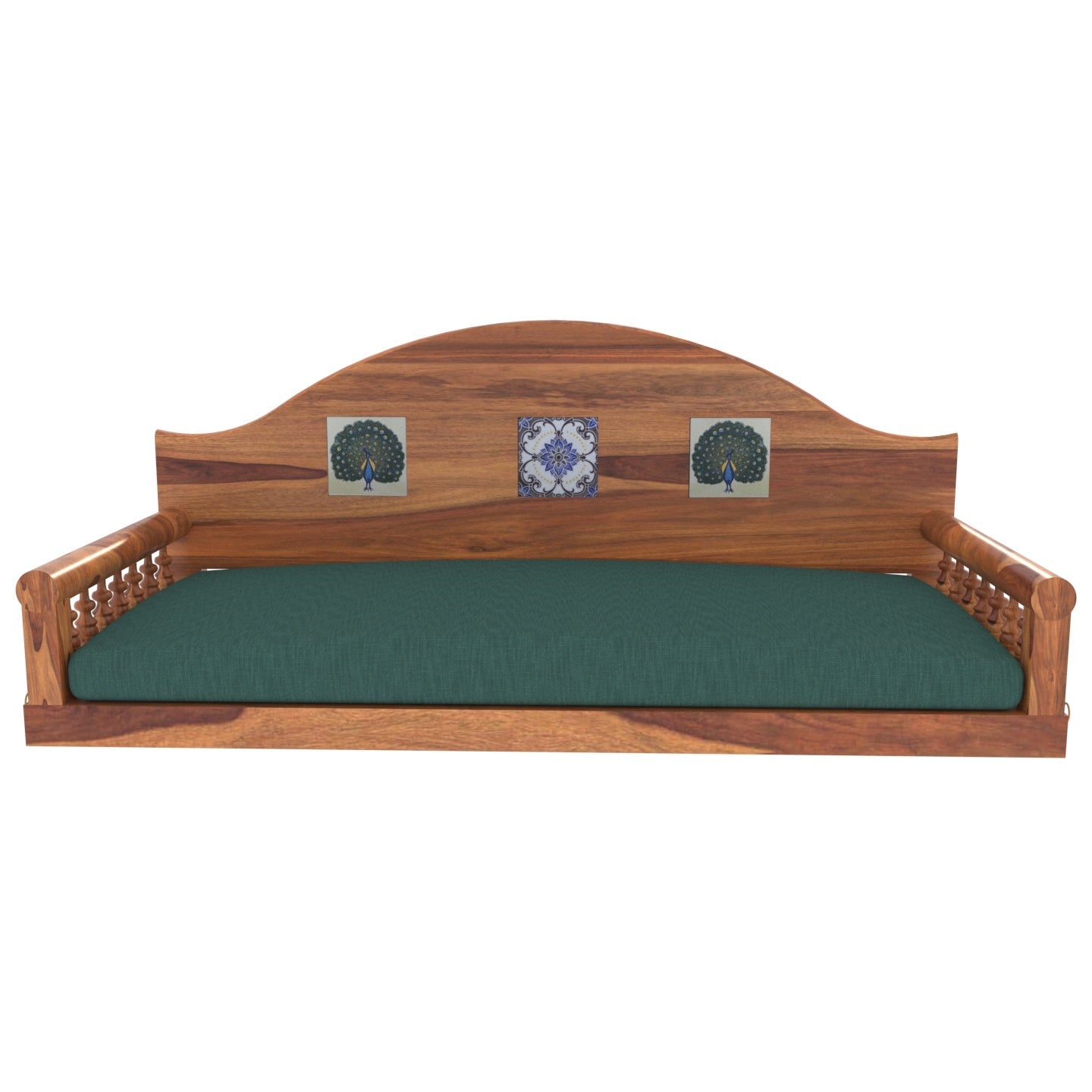Heritage style wooden jhula with antique tile design