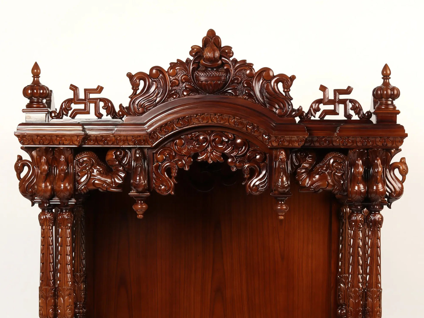 Handcrafted wood and marble pooja mandir for home