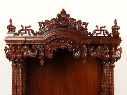 Handcrafted wood and marble pooja mandir for home