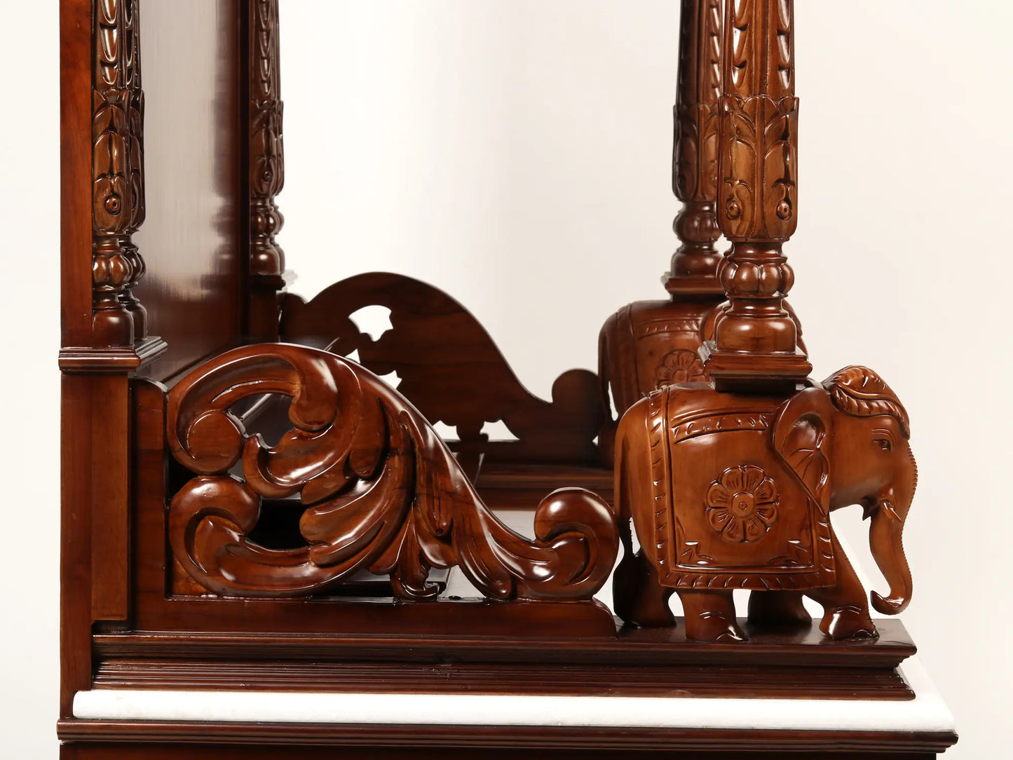Handcrafted Wood & Marble Pooja Mandir | Traditional Home Temple