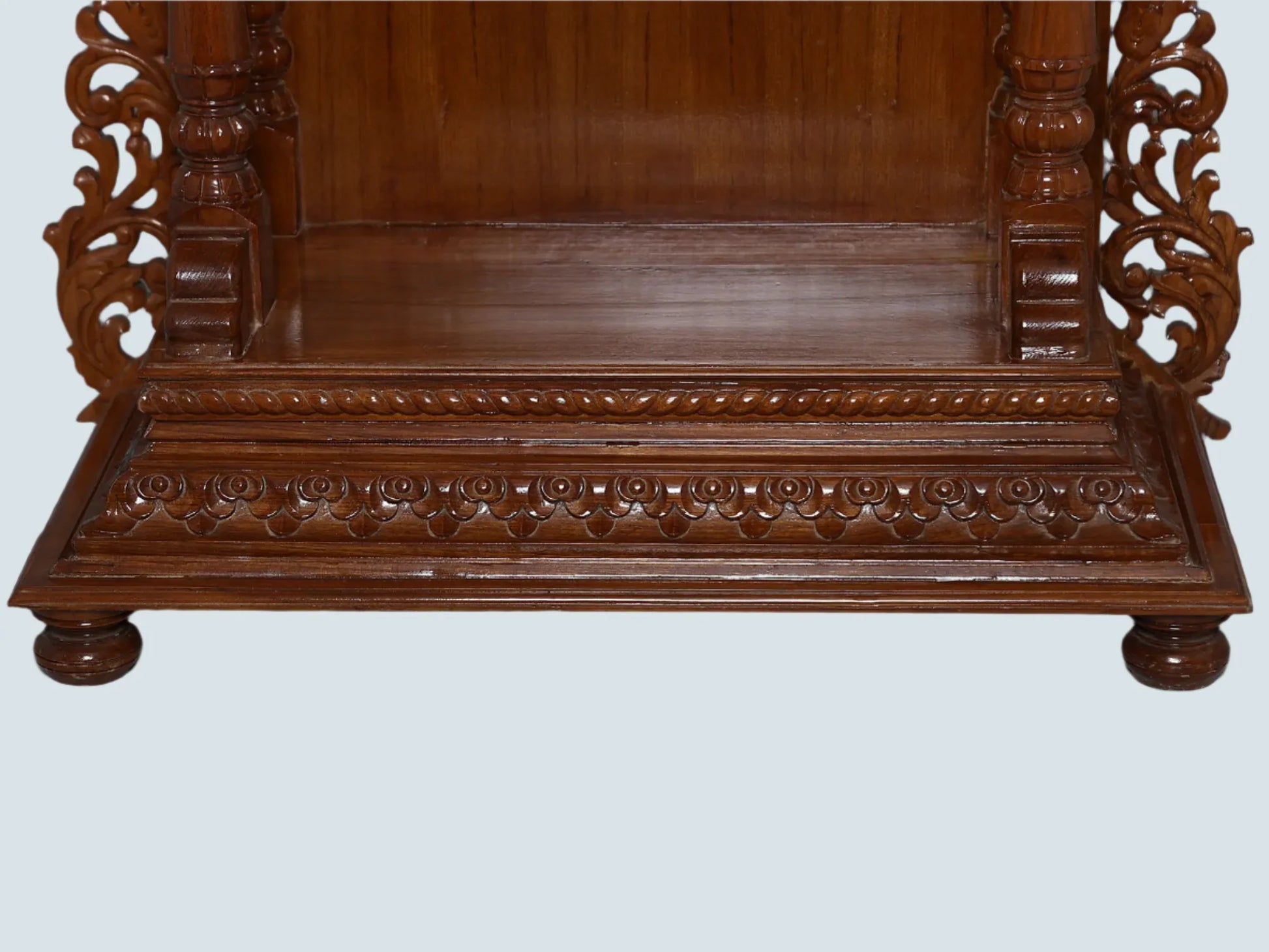 Handcrafted wooden Hindu prayer temple