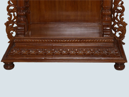 Handcrafted wooden Hindu prayer temple