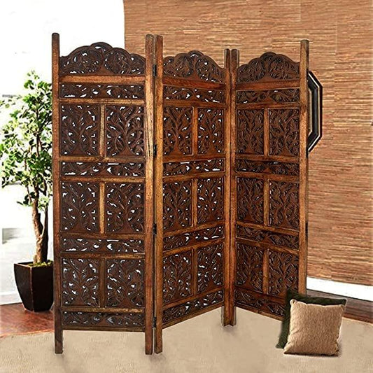 3 Panel Wooden Partition | Room dividers | Wooden Room Separators for Living Area