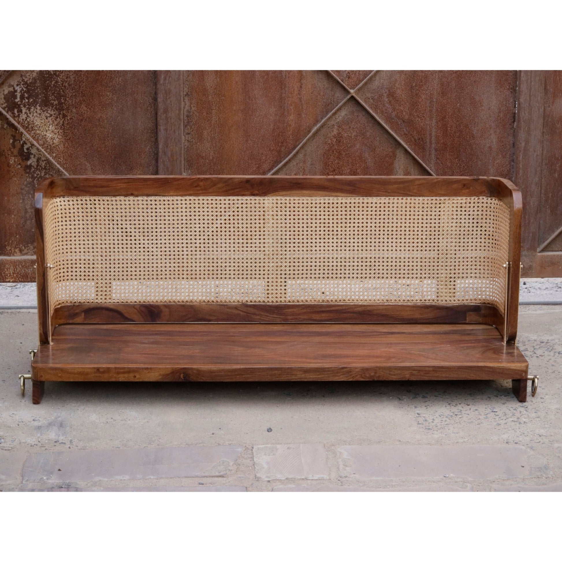Handmade farmhouse wooden swing with vintage finish