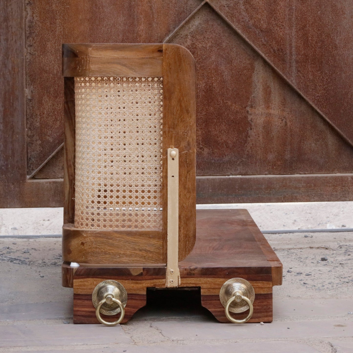 Vintage cane back jhula for farmhouse home decor