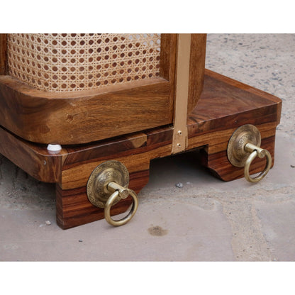 Sheesham or Acacia wood cane back swing for home