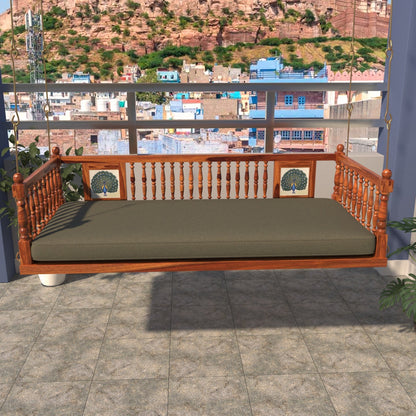 Sheesham or Acacia wood peacock swing with premium detailing