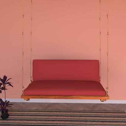 Luxury Sheesham wood jhula with upholstered seating
