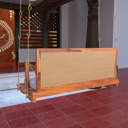 Sheesham or Acacia upholstered wooden swing