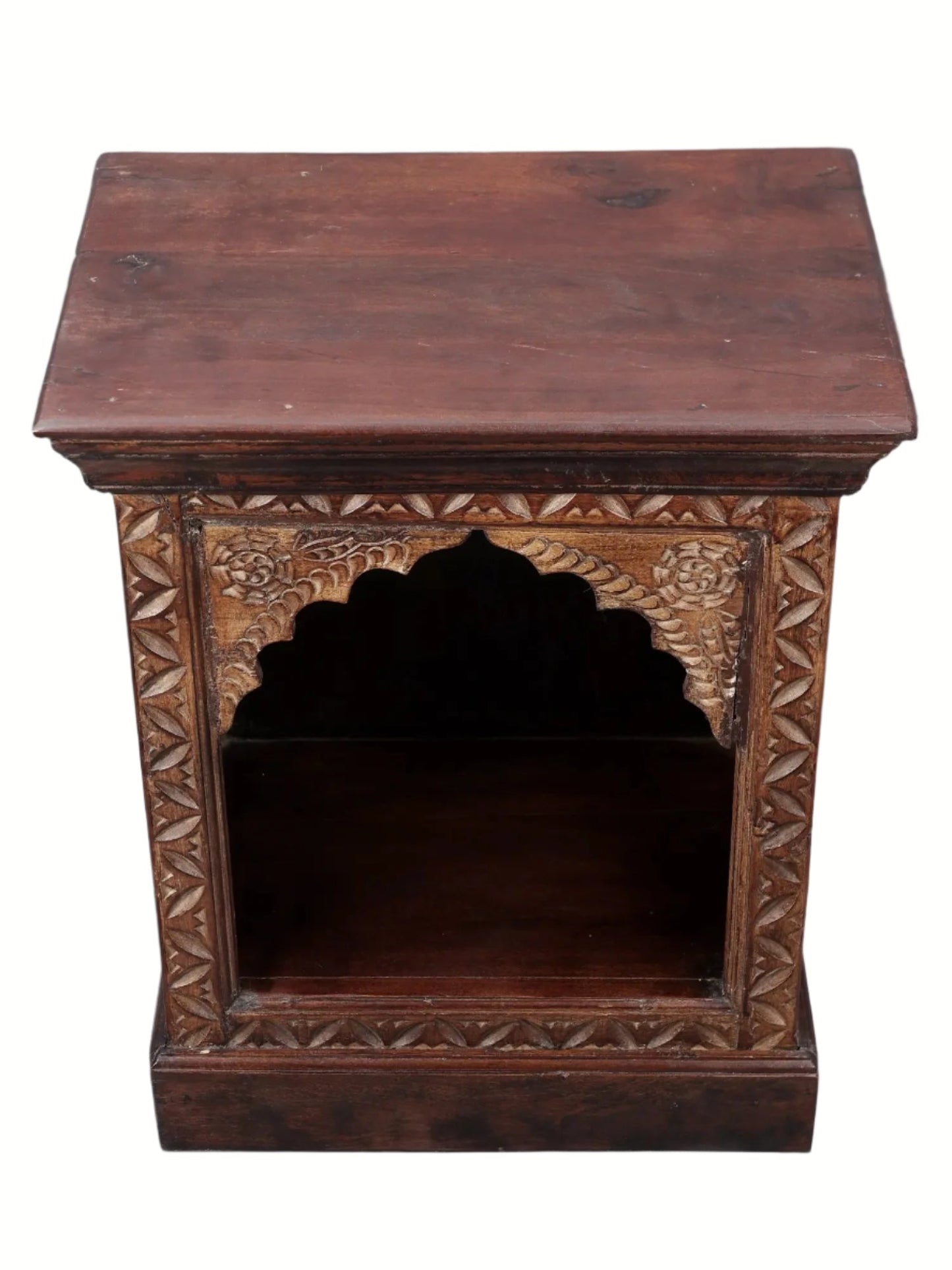 Vintage handmade wooden temple for home with traditional Indian design