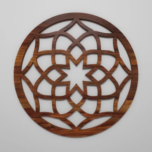 Exquisite Solid Wood Intricate Flower Blossom Petal Wall Decor Art