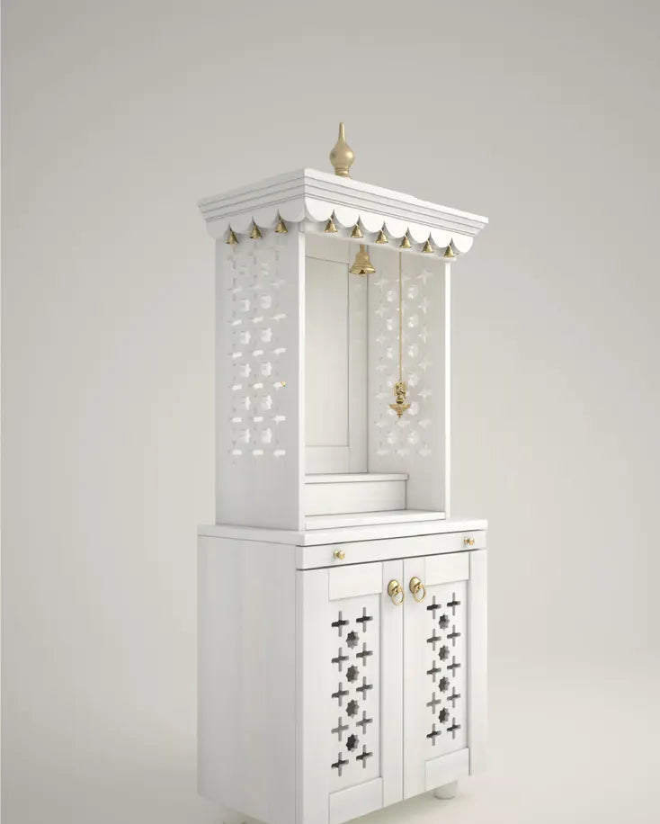 Handcrafted wooden mandapam for home prayer room